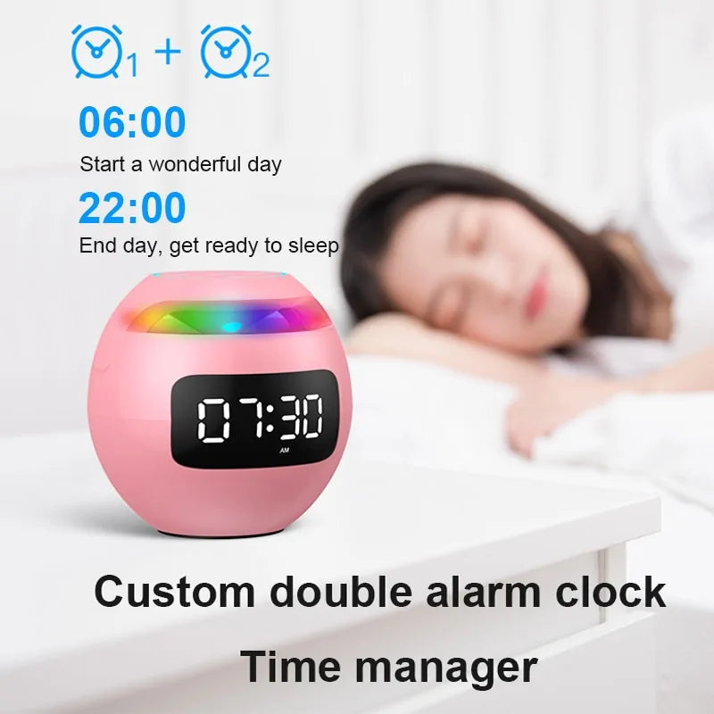 Mini LED Display Alarm Clock Bluetooth Speaker