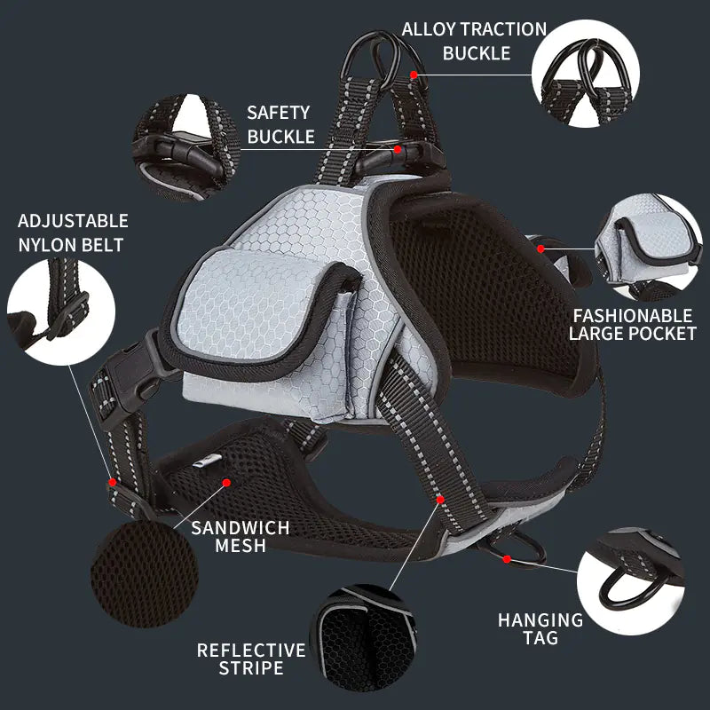 Airtag Dog Harness Set | Harness Vest Set | Furry Mart