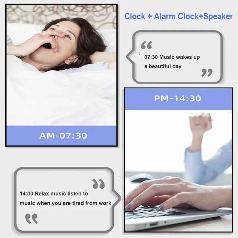 Mini LED Display Alarm Clock Bluetooth Speaker