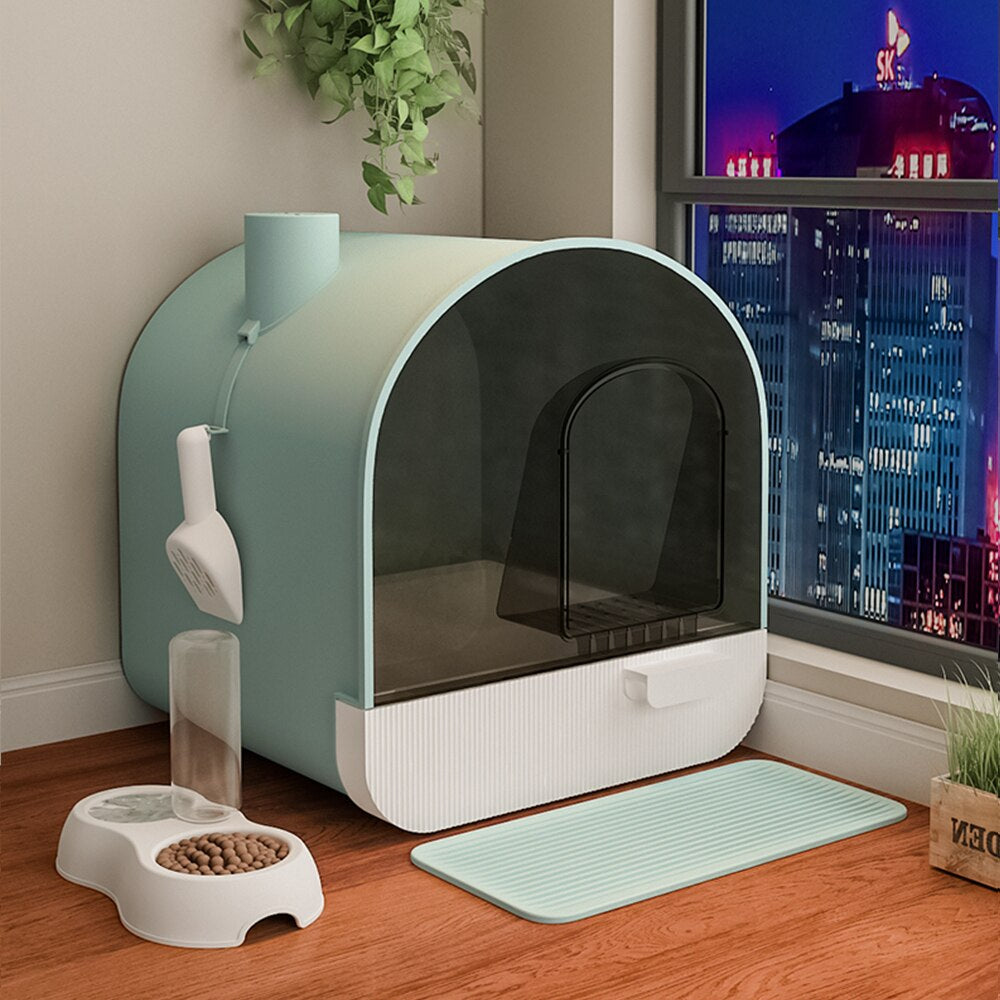 Fully Enclosed Cat Litter Box Oversized Deodorant Cat Toilet Internet Celebrity Drawer Cat Poop Basin Anti-Sand Anti-Splash