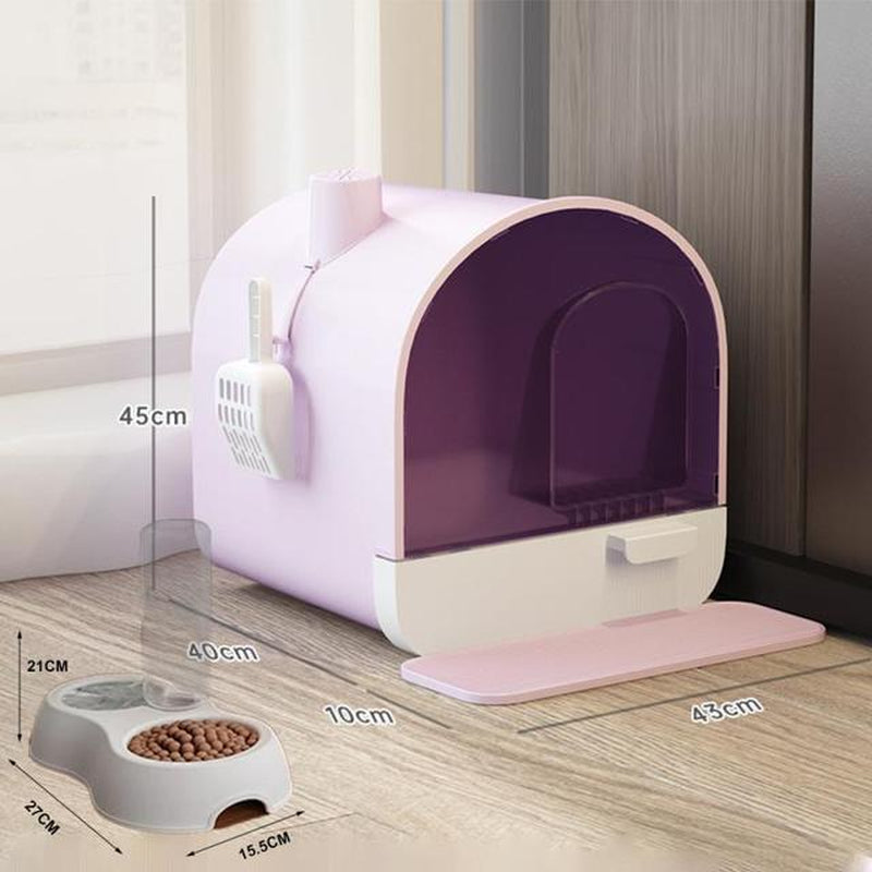 Fully Enclosed Cat Litter Box Oversized Deodorant Cat Toilet Internet Celebrity Drawer Cat Poop Basin Anti-Sand Anti-Splash