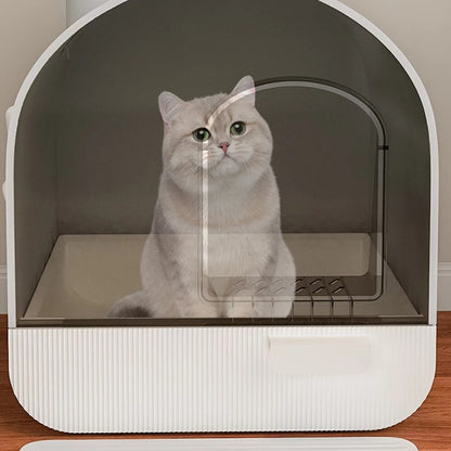 Fully Enclosed Cat Litter Box Oversized Deodorant Cat Toilet Internet Celebrity Drawer Cat Poop Basin Anti-Sand Anti-Splash