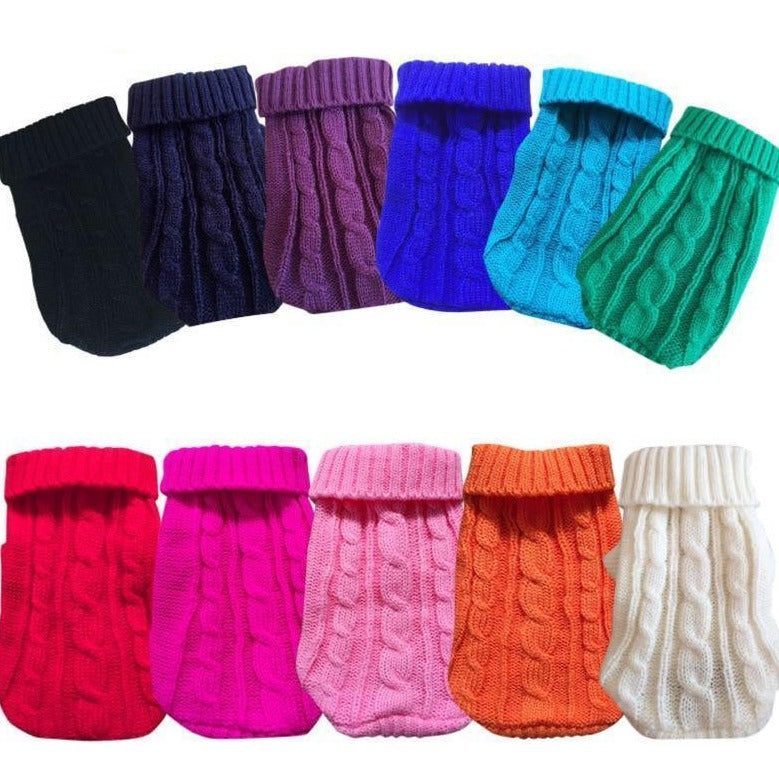 Warm Twist Design Knited Pet Sweater