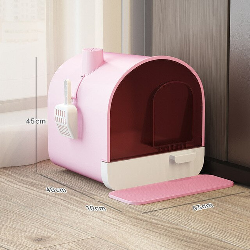 Fully Enclosed Cat Litter Box Oversized Deodorant Cat Toilet Internet Celebrity Drawer Cat Poop Basin Anti-Sand Anti-Splash