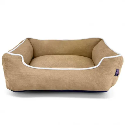 Beige Corduroy Luxury Dog Bed
