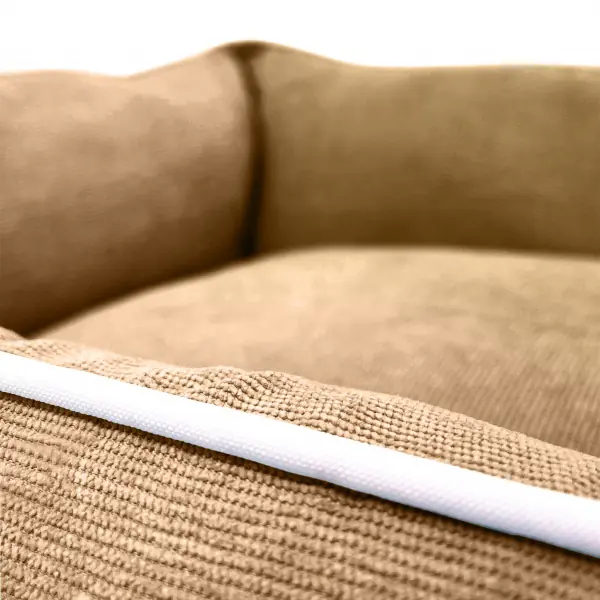 Beige Corduroy Luxury Dog Bed