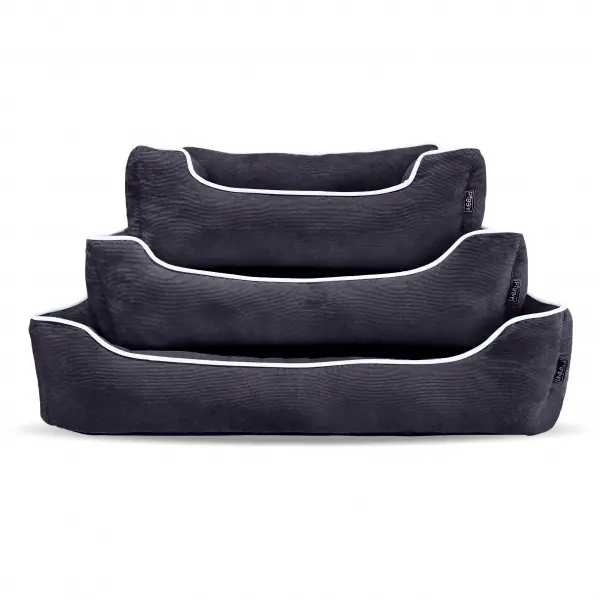 Black Corduroy Luxury Dog Bed