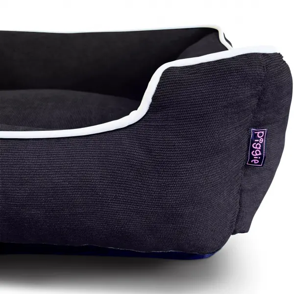 Black Corduroy Luxury Dog Bed