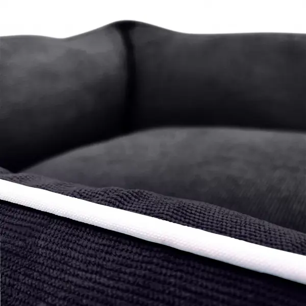 Black Corduroy Luxury Dog Bed