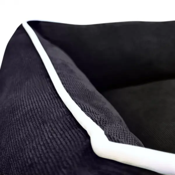 Black Corduroy Luxury Dog Bed for small and large dogs.