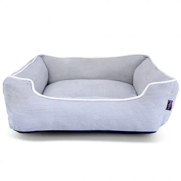 Grey Corduroy Luxury Dog Bed