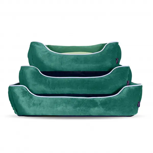 Luxe Emerald Green Velvet Dog Bed