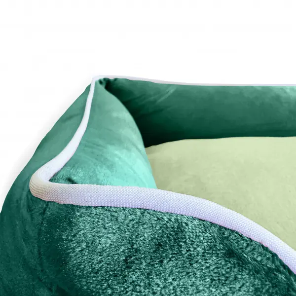 Luxe Emerald Green Velvet Dog Bed