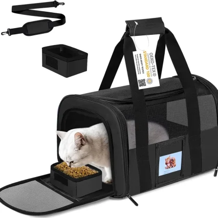 SECLATO Pet Carrier - Airline Approved for Small Dogs, Cats, Kittens Under 15lb - Collapsible Soft Sided TSA Cat Travel Carrier in Red