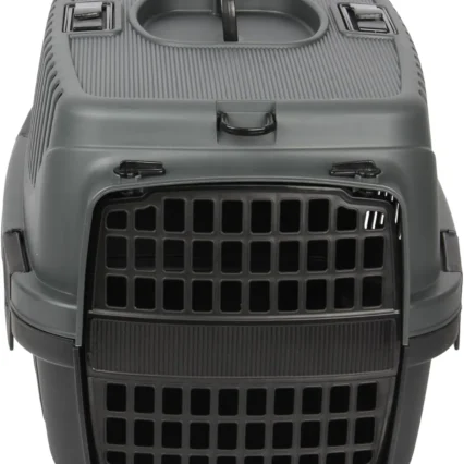 Pet Carrier - Lightweight Transport Crate for Small Animals - Removable Gate - Ventilated Design - Seatbelt Clip - Portable Box for Cats, Dogs, Kittens (Grey) (Anthracite)